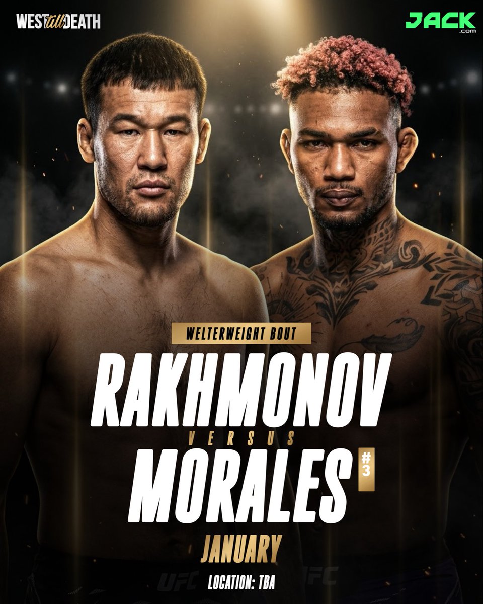 WestTillDeath's tweet photo. I believe Shavkat Rakhmonov vs. Michael Morales is in the works for the numbered event in January… Michael Morales just confirmed that he has a fight in January that is his final fight before getting a title shot… Shavkat Rakhmonov is expected to return the beginning of 2027 from multiple reports… Please #UFC make this happen if not already! 🙏👀