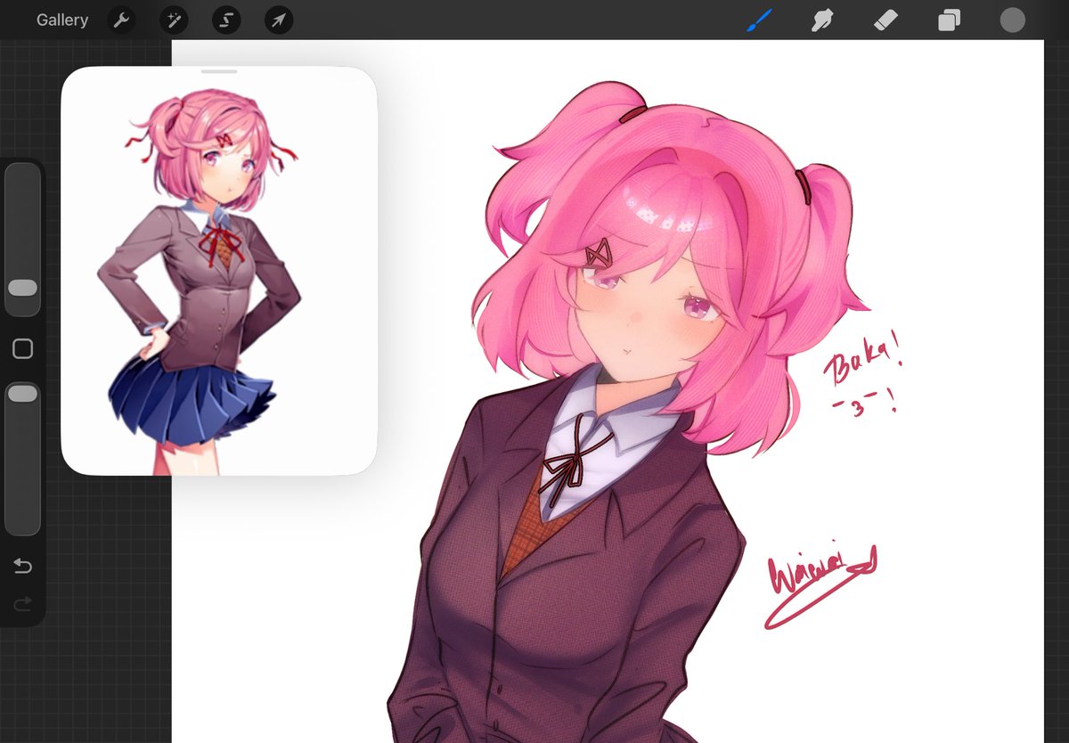 bonkshin's tweet photo. Finished #natsuki owo time to draw who sayuri maybe @@ https://t.co/IJpCHwIl1S