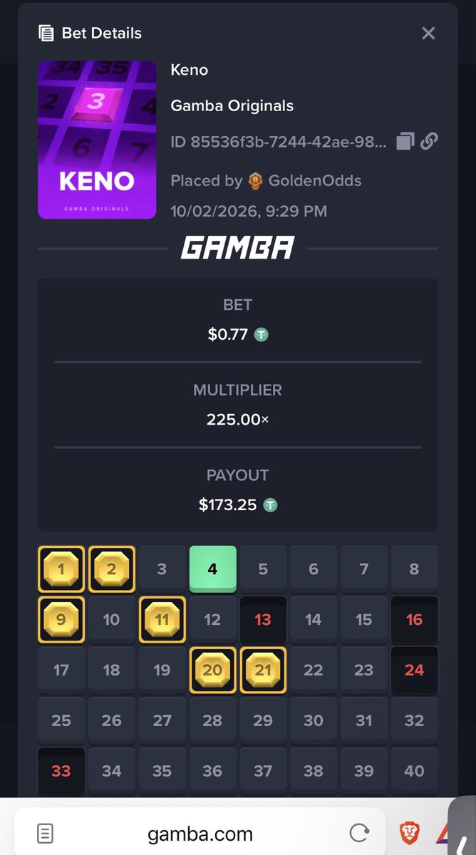 CodeGoldenOdds's tweet photo. Smacked five 6 out 7’s today between @gamba &amp; #Duel 🤯 New Keno meta?? https://t.co/sIcY5Jn06u