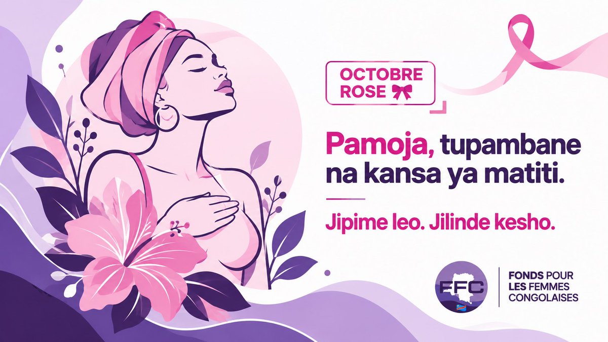 ffcrdc's tweet photo. Kujipima na kufanya uchunguzi mapema kunaweza kusaidia kuokoa maisha.
Pamoja, tuhimize uelewa na tuwasaidie wanawake katika mapambano dhidi ya kansa ya matiti.

#OctobreRose #CancerDuSein #JipimeLeo https://t.co/XB3AbVznUC