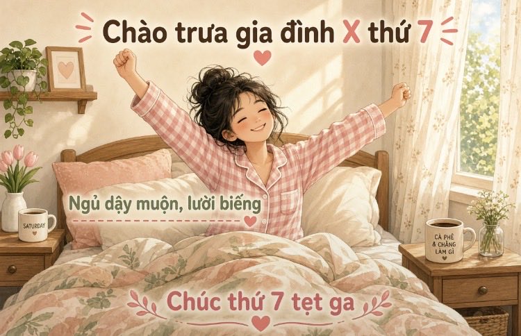 Teoooxa's tweet photo. Muộn

Nay thứ 7 mà Tư với 2 con báo ngủ tẹt ga cho 1 ngày thư giãn

Gia đình X dậy chưa, dậy để còn kiếm gì ăn trưa.

Ngày thứ 7 tuyệt vời nhé 

Tèng teng https://t.co/HqzDuYT8hy
