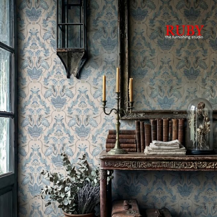 Wallpapersgarag's tweet photo. #Transform your space with #timeless floral #heritage #wallpaper #Elegant blue #tones, intricate #botanical details & a #luxurious vintage #feel, Discover #premium wallpaper & #furnishing #solutions at #RUBY The #Furnishing Studio, #Ghatkopar East, #Mumbai. https://t.co/dQrGbHBmfI