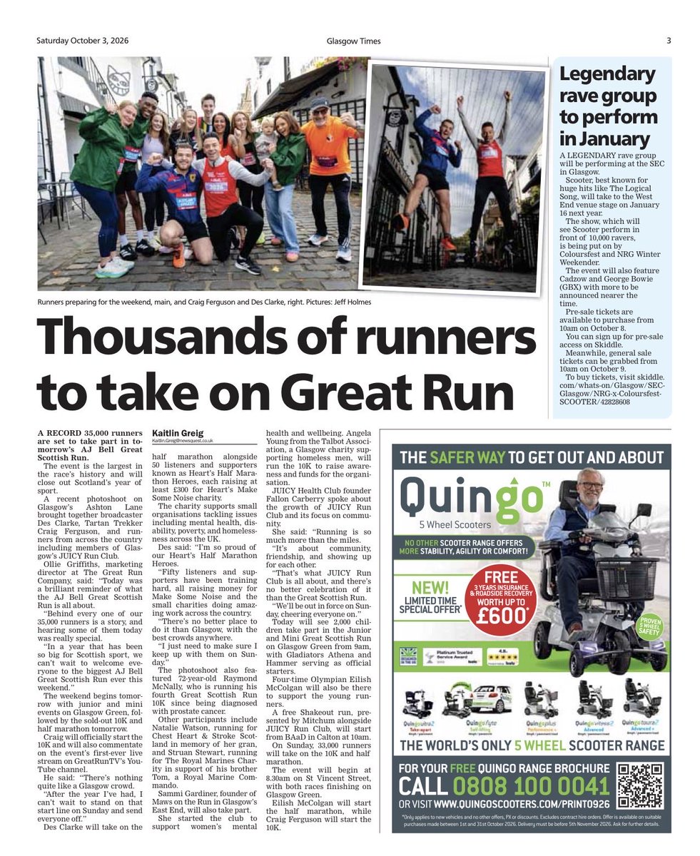 jeffholmes24's tweet photo. Pleased see our images used so well in today’s media. @GreatScotRun https://t.co/NRDHEDupVq
