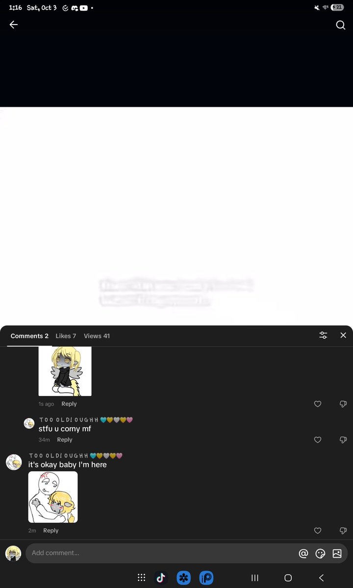 bone_fractures's tweet photo. @dismemberedfrog 
Um this guy has been harrassing me on Twitter and movie to my tiktok I know I have very little followers but this man is a pedophile or at least acting like one please report him on here and tiktok I'm really uncomfortable :( https://t.co/Akk9RY8rk2