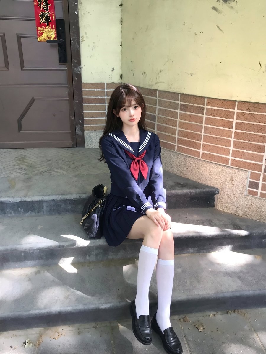 DISH18948425's tweet photo. "都说这套海军JK最适合我，你们看的是衣服，还是……？👀" https://t.co/AlSDxIYlSO