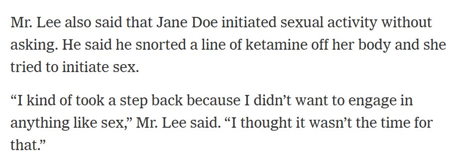 lxxndria's tweet photo. Cross-referencing the testimonies Jane Doe never remembers Winston Lee having sex with her before going into the other room. 
Winston Lee raped her unconscious body while all the men watched to the point Gillio Lopes came in and shut it down. They saw rape faciliated by Ingalls. https://t.co/4igQTe3oda