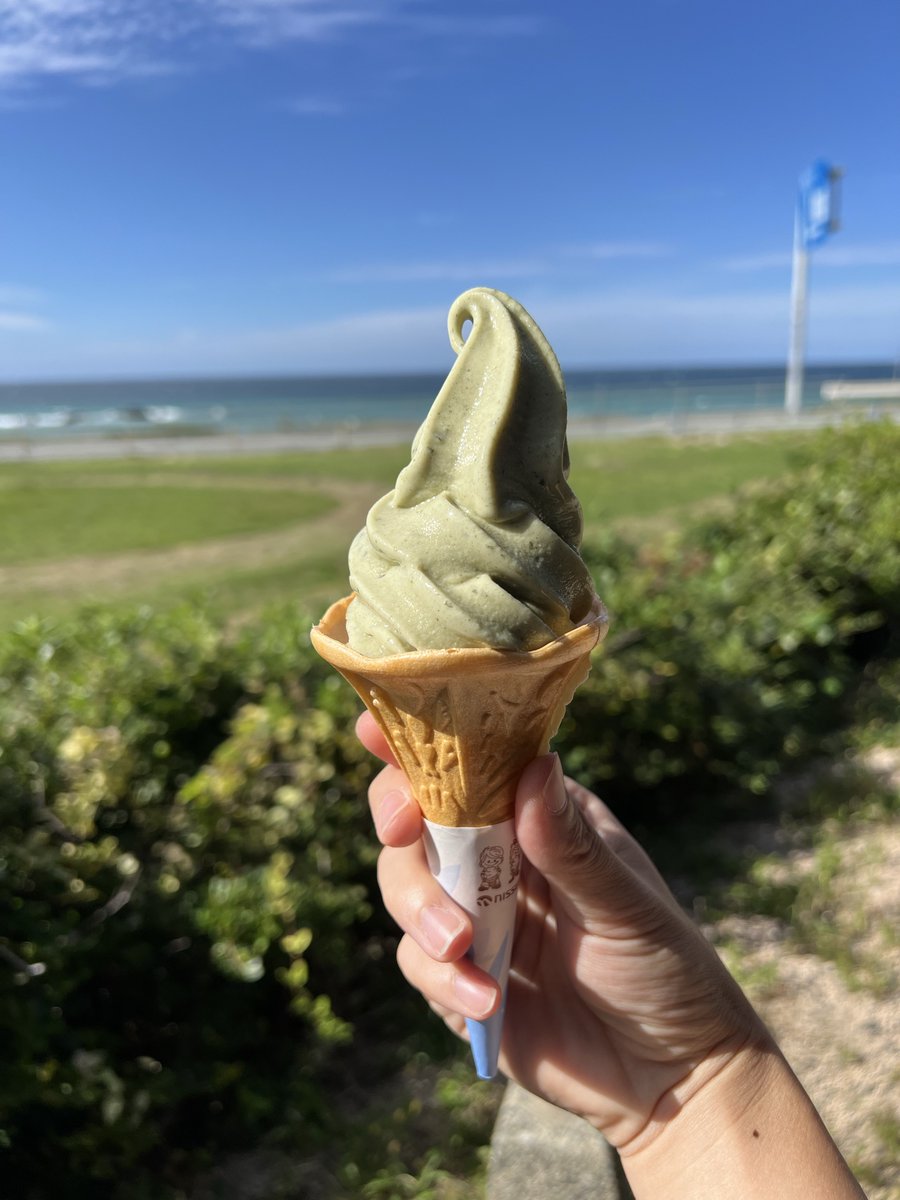 2045Fb's tweet photo. 撮影協力でクレジットされていたしおかぜの里角島へわかめソフトを食べにきた。 https://t.co/cunbFlYTYM