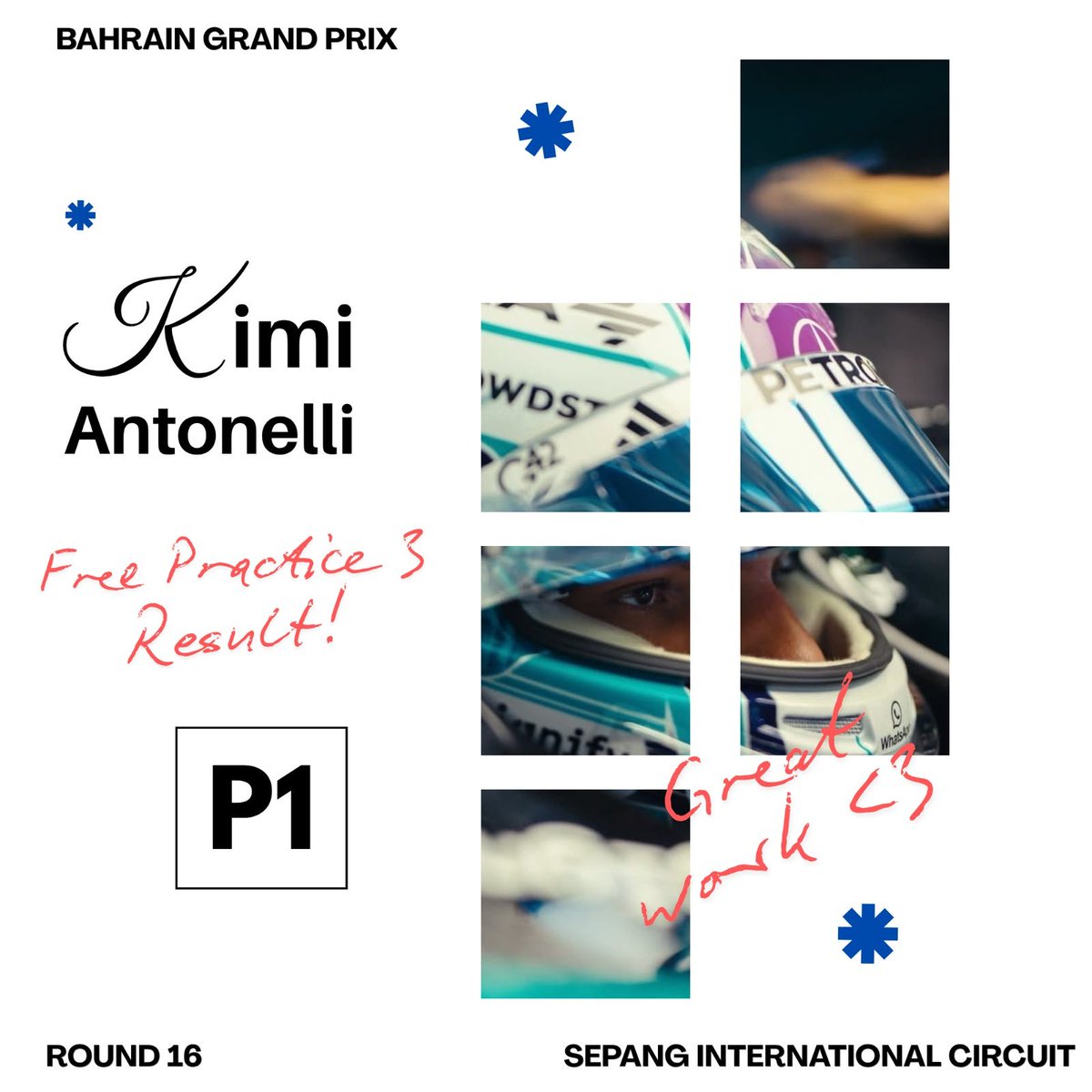 kiminationofc's tweet photo. FP3 done in P1! Time to get ready for qualifying. ππ»
#BahrainGP #KA12 #fortuNELLi #unbreAKAble #kimination https://t.co/o26k6DOEAE