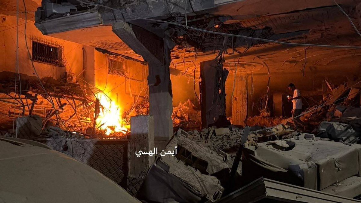 MustafaBarghou1's tweet photo. The Israeli bombardment that struck Al-Asala building west of Gaza City this morning killed five innocent Palestinian civilians, including four women—one of them a young girl and another a doctor.

Names of the victims:
1. Maria Hafez Michel Al-Najjar “Abu Daoud”
2. Her mother, Maysa Khader Ibrahim Abu Daoud
3. Dr. Yasmin Al-Boubou
4. Her mother, Haloum Al-Boubou
5. Bilal Khalil Awda