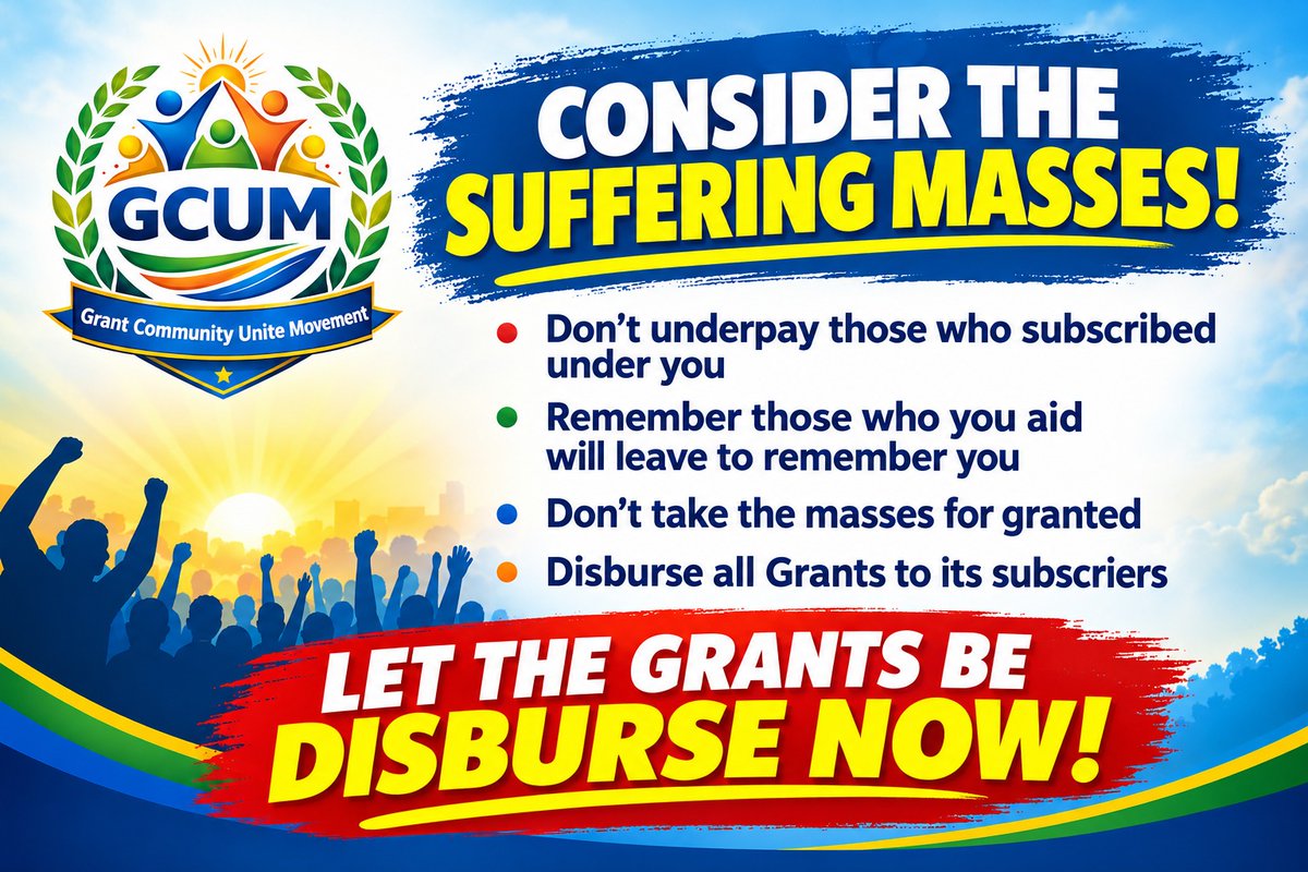 TboySaint's tweet photo. https://t.co/wjSjUPmXV6

A SIMPLE APPEAL!
The masses are in deep pain and going through a lot. We call on all Coordinators to ensure that the actual ROI is fully disbursed to all subscribers when due. The people deserve what is rightfully theirs. #GCUM #DisburseTheGrants #NoMore https://t.co/Y0hSKSWjz6