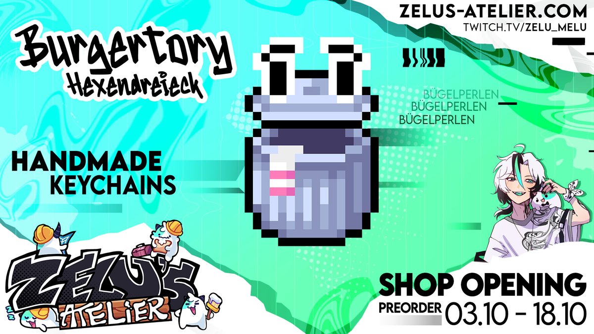HEXENDREIECK's tweet photo. ES IST SOWEIT!!! ✨

@Zelu_Melu hat seinen eigenen Shop eröffnet!
HANDGEMACHTE Vtuber Keychains aus Bügelperlen!

Danke, dass wir bei diesem Projekt mit dabei sein dürfen!❤️

Die Vorbestellungsphase geht bis zum 18. Oktober um 23:59 Uhr, also beeilt euch!⤵️ https://t.co/oBsdpmF19u