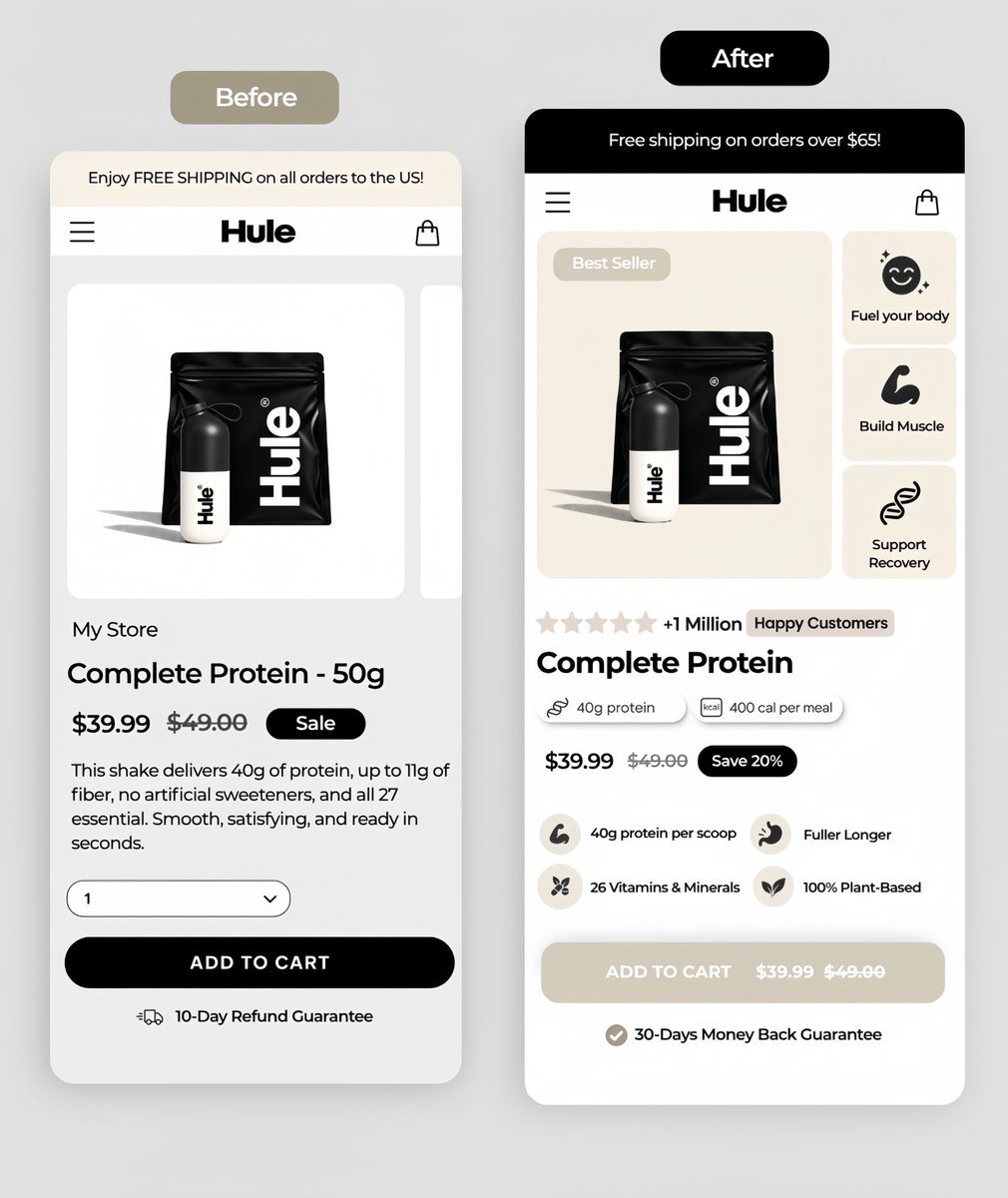 liosecom's tweet photo. Your product page shows the product. How you present the offer is what makes them buy.

Most stores skip that. That’s why people leave.

Comment PAGE and I’ll send the layout I use instead. https://t.co/LvhYjPijWU