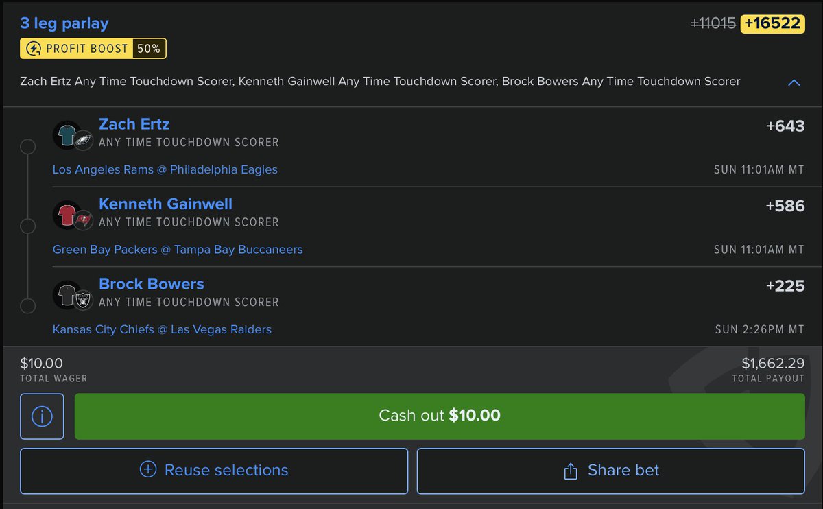 maser_aidan's tweet photo. NFL TD Parlay with 50% Boost

Found on @OddsJam Sharp Money
Why not maximize the boost as much as possible

https://t.co/YAT8GrpVHf https://t.co/roA3G4sd1L