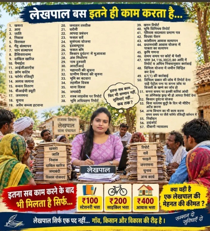 lekhpalsahab's tweet photo. मांगें जायज हैं—समाधान जरूरी है। लेखपाल संवर्ग की आवाज को गंभीरता से सुना जाए। #लेखपाल_की_जायज_मांगे
@myogiadityanath 
@UPGovt @dmdeoria @up_lekhpal2 @Up_lekhpal @UpLekhpal_Deori @lekhpalsahab https://t.co/sRzi5FLBLt