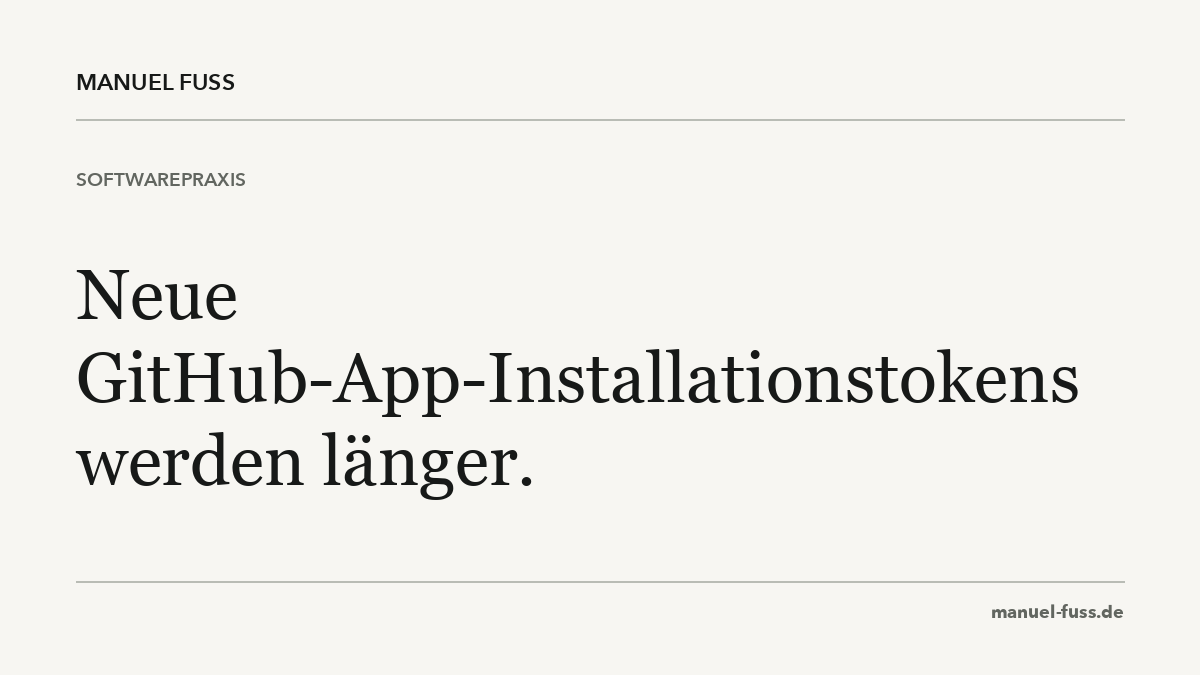 Fu13M's tweet photo. GitHub, 02.10.: Neue App-Installationstokens haben rund 520 statt 40 Zeichen. Wer einen Repo-Agenten anbindet, braucht Platz für das neue Format und passende Log-Maskierung. Die Berechtigungen ändern sich dadurch nicht.
https://t.co/xBsAYcwNtz https://t.co/MNszVhksRg