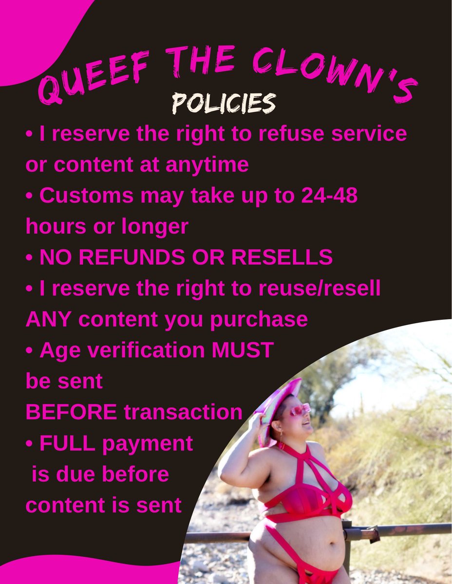 QueeftheClown's tweet photo. Content Menu

★ adult content ★ NSFW ★ cam model ★ sexting ★ custom content ★ premade ★ fuck machine ★ 80+ toys ★ Queef the clown ★ https://t.co/vcQ9zVTRPO