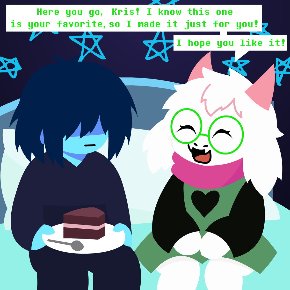Meganime3Alt's tweet photo. Day 3 - Sharing 🍰

Ralsei eat the cake (4/8)

#kralsei #kralseitober2026 #hamburgerscheeseandfries https://t.co/xLDgtahowd