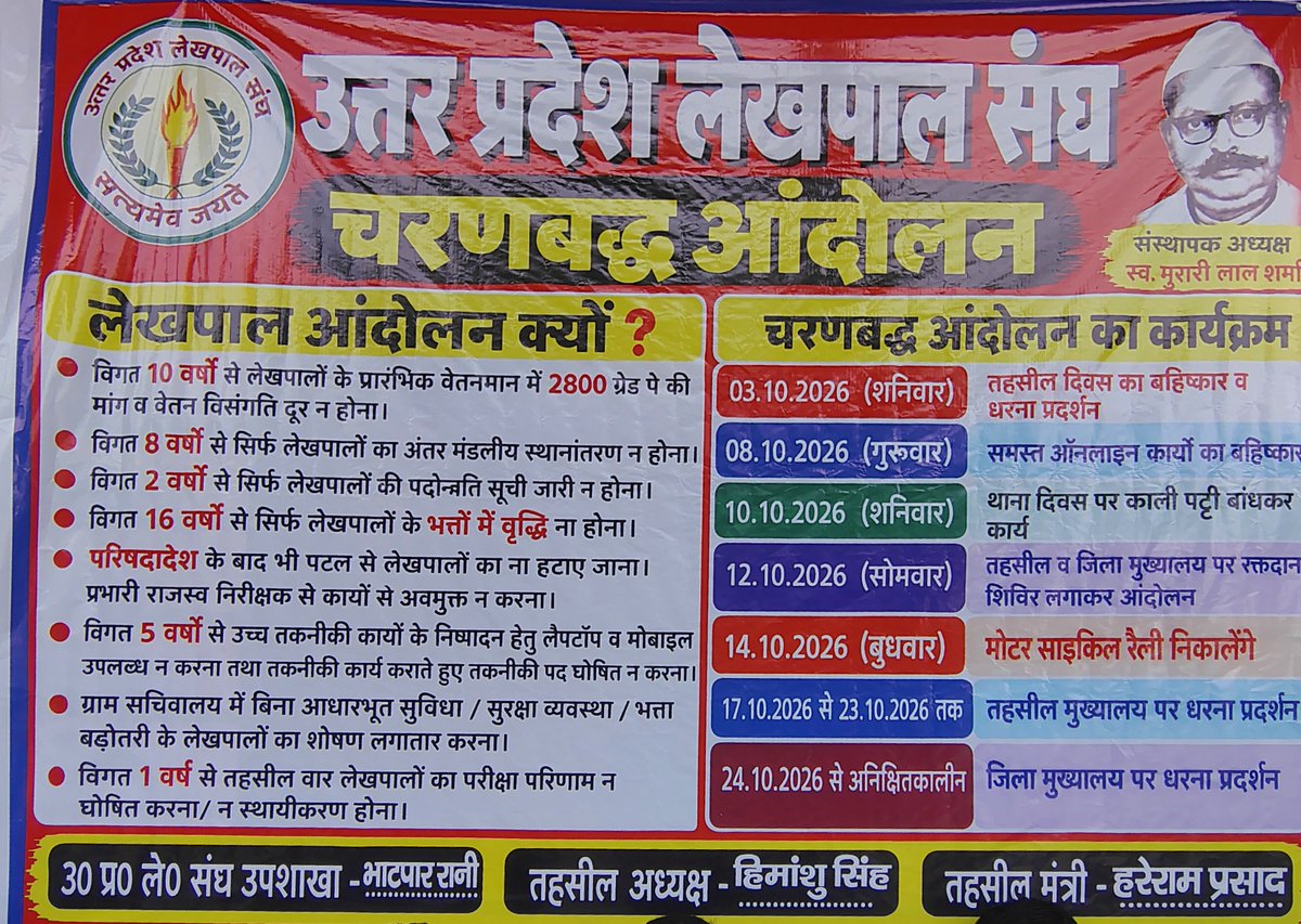 LekSangh_bhtr's tweet photo. #लेखपाल_की_मांग 
@UpLekhpal_Deori https://t.co/tVzz5wVaWy