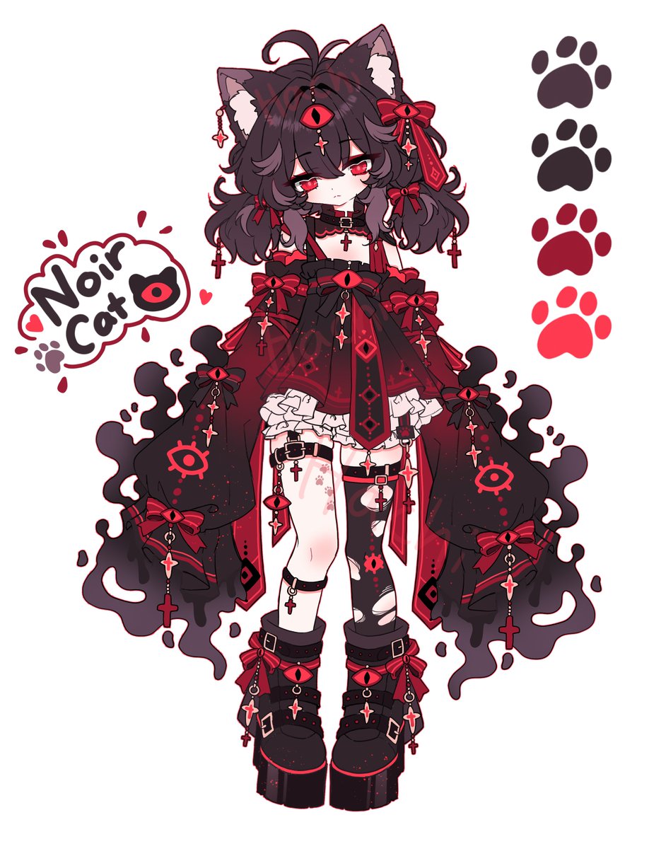 Hamchiiro's tweet photo. Noir cat baby👁‍🗨🔴 https://t.co/0xRvB3sbEy