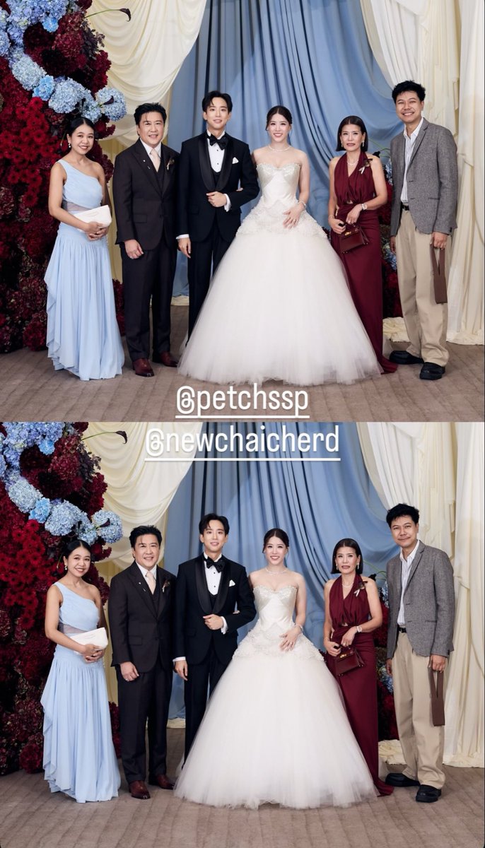 _muffinp's tweet photo. ครูวินกับครอบครัวน้องพีพีคับ พี่เพชรเจ้าสาวสวยมากจิงๆฮื่อ ชุดเจ้าสาวสวยมากๆ😭🤍

#PPKritt https://t.co/7cPzs4SXKP