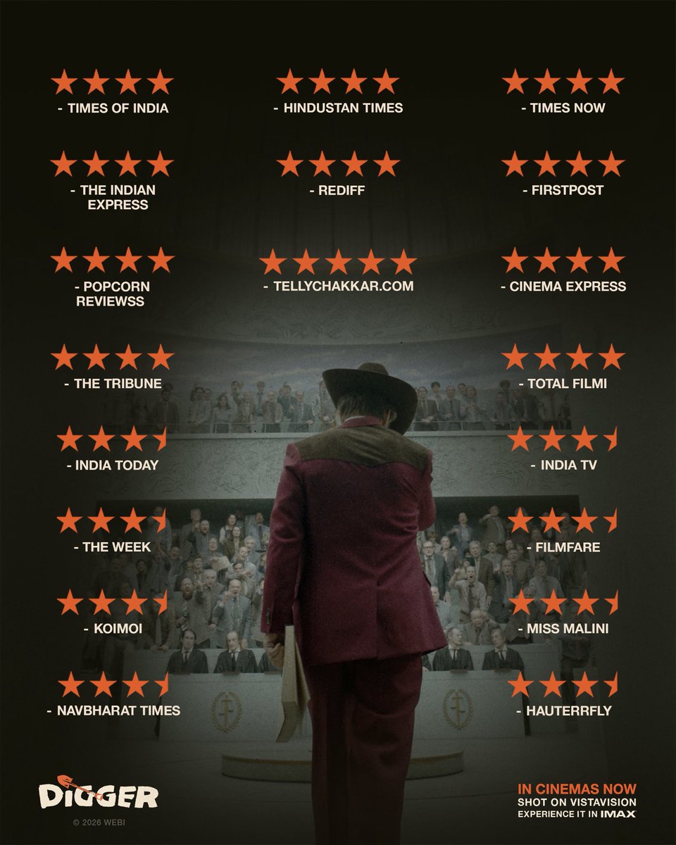 WarnerBrosIndia's tweet photo. Hit ’em with the truth. Hit ’em with the stars. Just bang, bang, bang.
#DiggerMovie - Now Playing in Cinemas.

Get tickets: https://t.co/MDVeV4Sza6 https://t.co/T5y7Sugmru