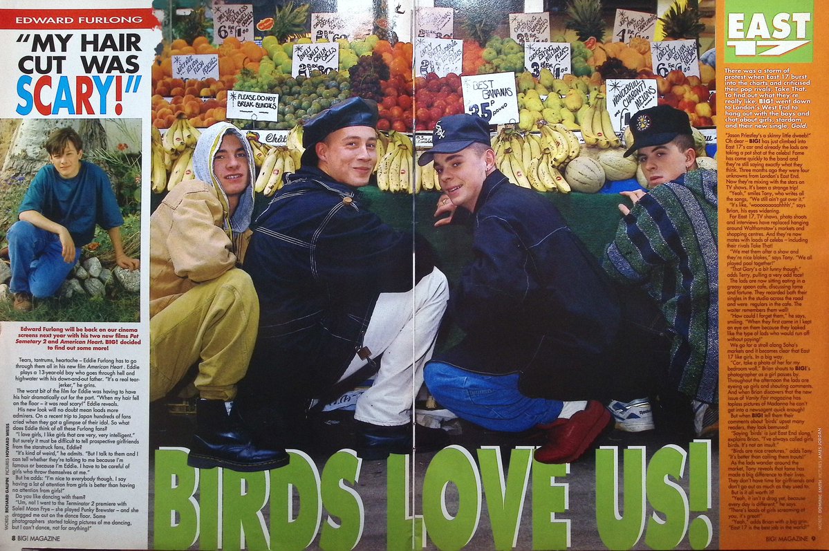 TvDidYouSee's tweet photo. #OnThisDay 21 October 1992 - BIG!
#East17 declare: BIRDS LOVE US!
ENGAGED! Is #LukePerry about to tie the knot?
Who is #Neighbours' Melissa Bell's PERFECT DATE?
#BettyBoo - OOO BETTY - YOU'VE CHANGED!
"MY HAIRCUT WAS SCARY!" says Edward Furlong https://t.co/HDh4Olwewg