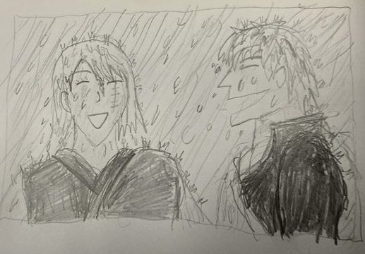 SeanKim180696's tweet photo. #FlamesintheMoonlight2026
@gintsudaily 

For the #FlamesintheMoonlight2026 event. Actually drew this on the train in my way to work, hence the rough quality. But I wanted to share it anyway. 

It’s supposed to be Gintoki and Tsukuyo in the rain, btw. Fanfic to follow. https://t.co/kjWnhLUqRh