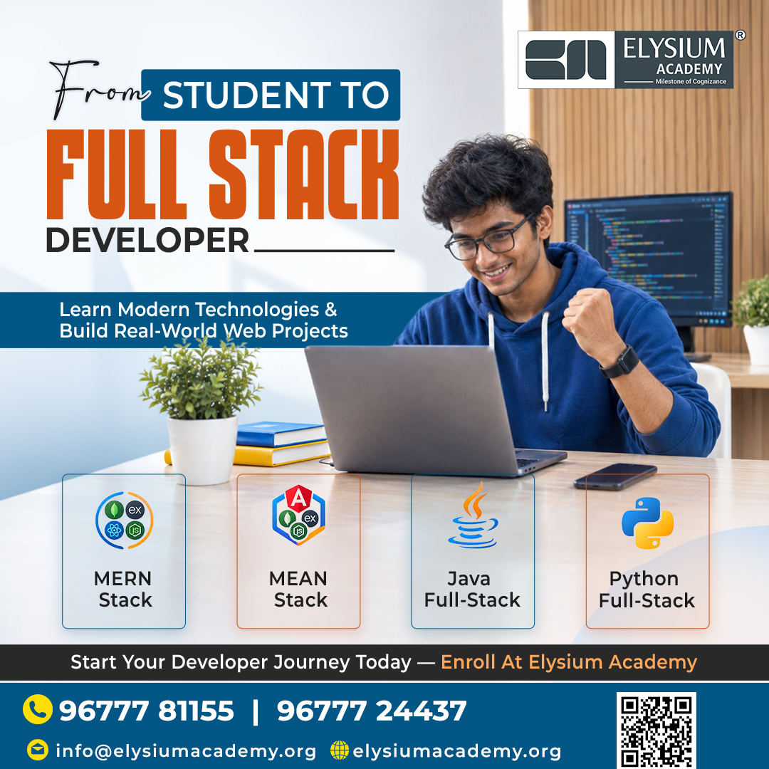 elysiumacademy's tweet photo. ๐ป From First <div> to Full Stack Developer. โก
#elysiumacademymadurai #fullstacktraining #fullstackdevelopment #fullstackdeveloper #webdevelopmenttraining #merntraining #javafullstacktraining #pythonfullstacktraining #softwaretraining #ittraining #webdevelopment https://t.co/VGvKJgdHMw