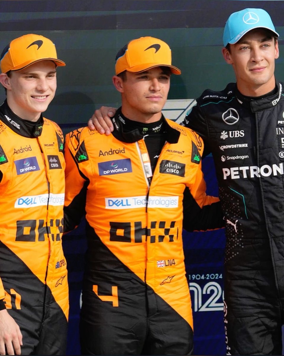 krisg7gr63's tweet photo. George with Papaya boys inseparable this week. He is starting with Lando P5 Oscar P6 George P7. 🩵🧡 https://t.co/hRdSjg282B