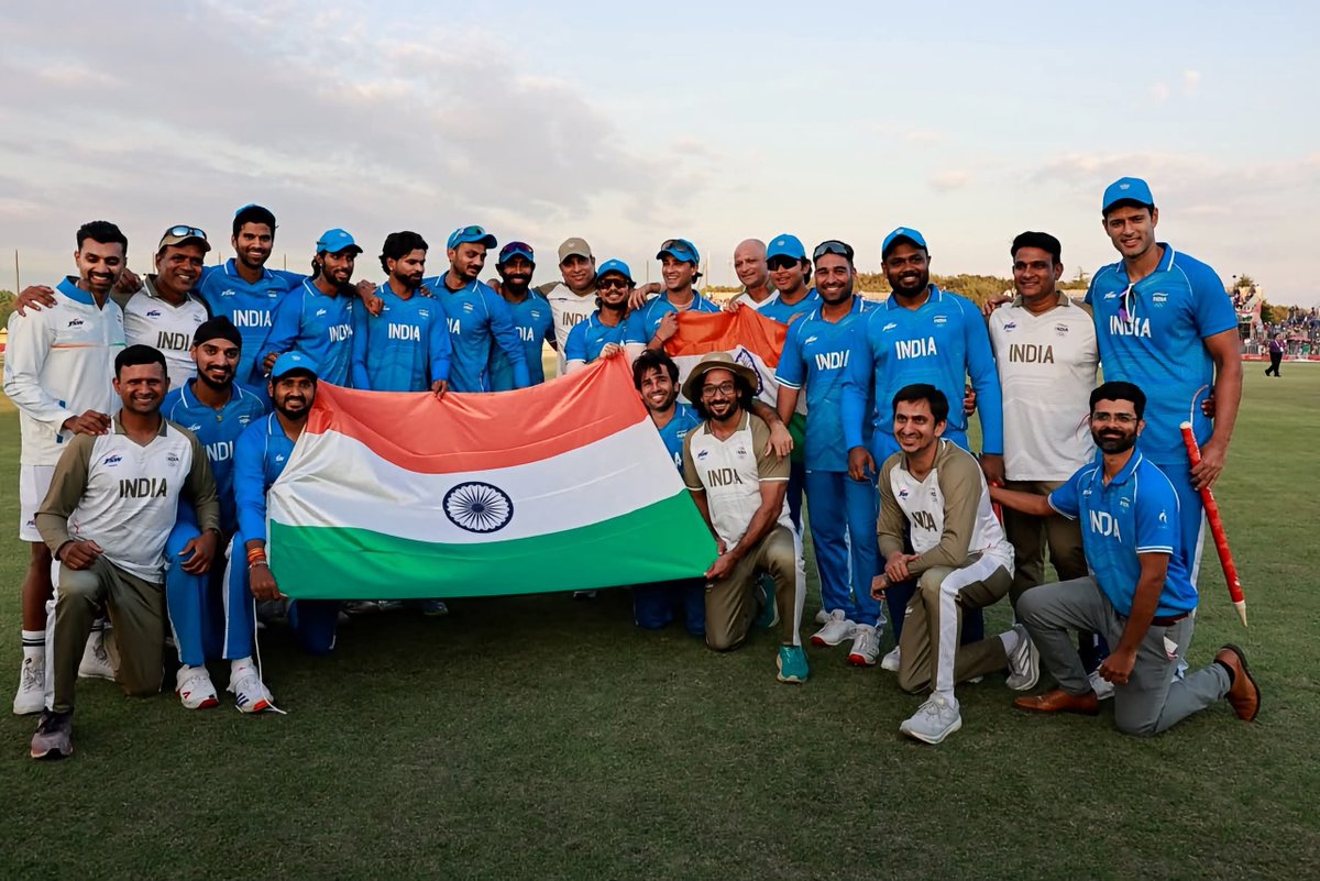 GuruMYSRCP's tweet photo. What a magnificent victory for Team India! 🇮🇳

A thrilling win over Pakistan in the Asian Games Cricket Final to clinch the Gold Medal!

Heartiest congratulations to our champions for their outstanding performance, fighting spirit and determination. A proud moment for every Indian! 🇮🇳

@BCCI @WeAreTeamIndia
#TeamIndia #AsianGames2026 #IndiaVsPakistan #GoldMedal #Cricket #JaiHind
