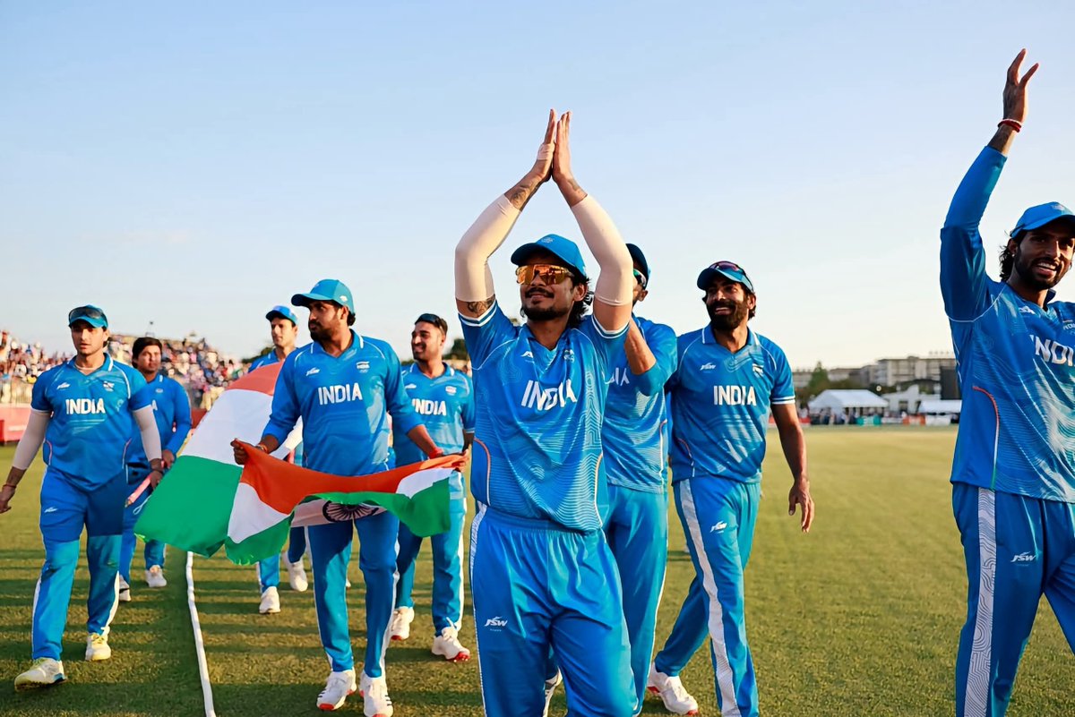 GuruMYSRCP's tweet photo. What a magnificent victory for Team India! 🇮🇳

A thrilling win over Pakistan in the Asian Games Cricket Final to clinch the Gold Medal!

Heartiest congratulations to our champions for their outstanding performance, fighting spirit and determination. A proud moment for every Indian! 🇮🇳

@BCCI @WeAreTeamIndia
#TeamIndia #AsianGames2026 #IndiaVsPakistan #GoldMedal #Cricket #JaiHind