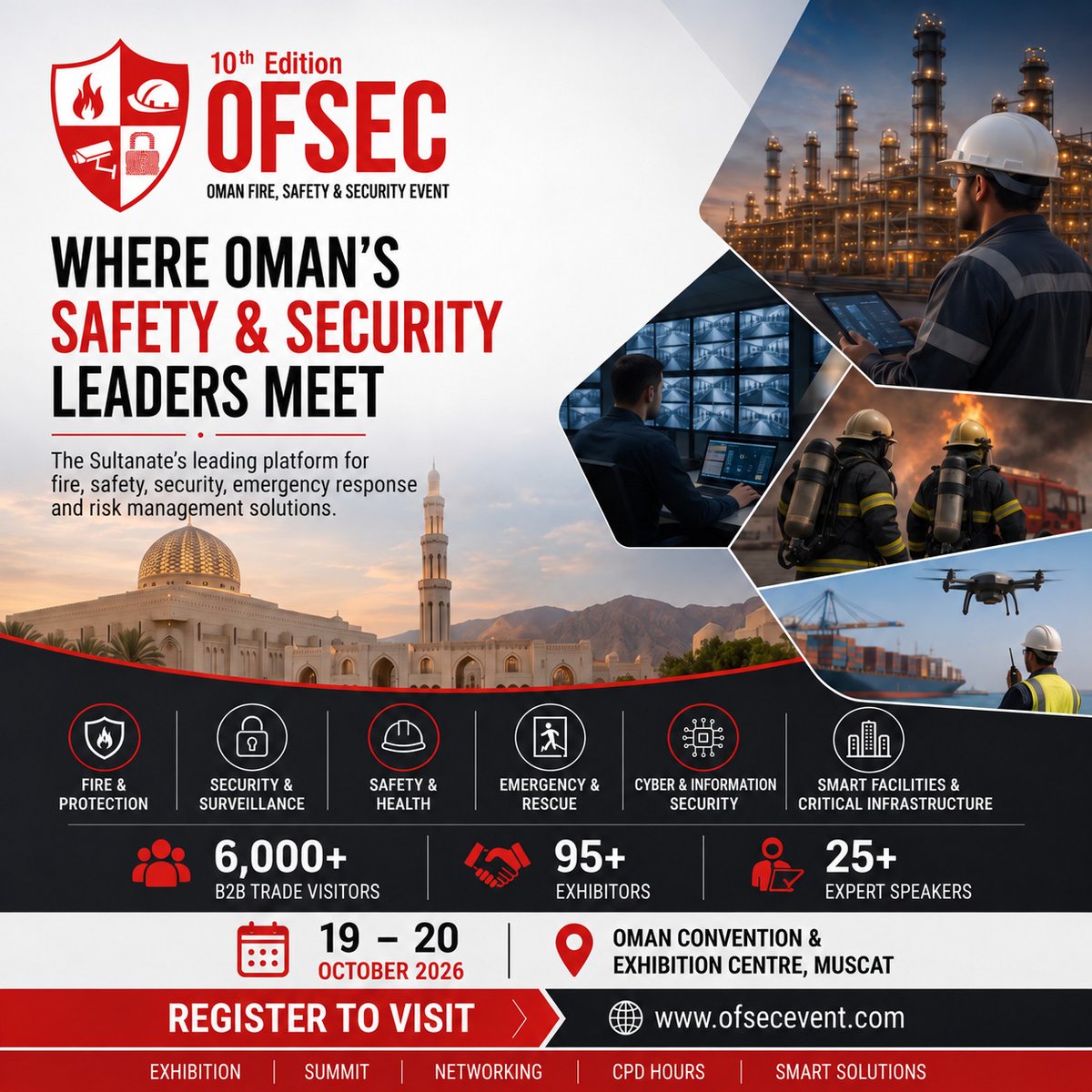 ofsecevent's tweet photo. ๐จ Where Omanโs Safety & Security Leaders Meet!
๐
19โ20 October 2026
๐ @OmanConvention, Muscat
๐ Register: https://t.co/17qlHQJdfx
Connect. Learn. Network. Protect.
#OFSEC2026 #OFSEC #Oman #FireSafety #Security #HSE #SafetyProfessionals #Muscat https://t.co/lbLK1gb2yS
