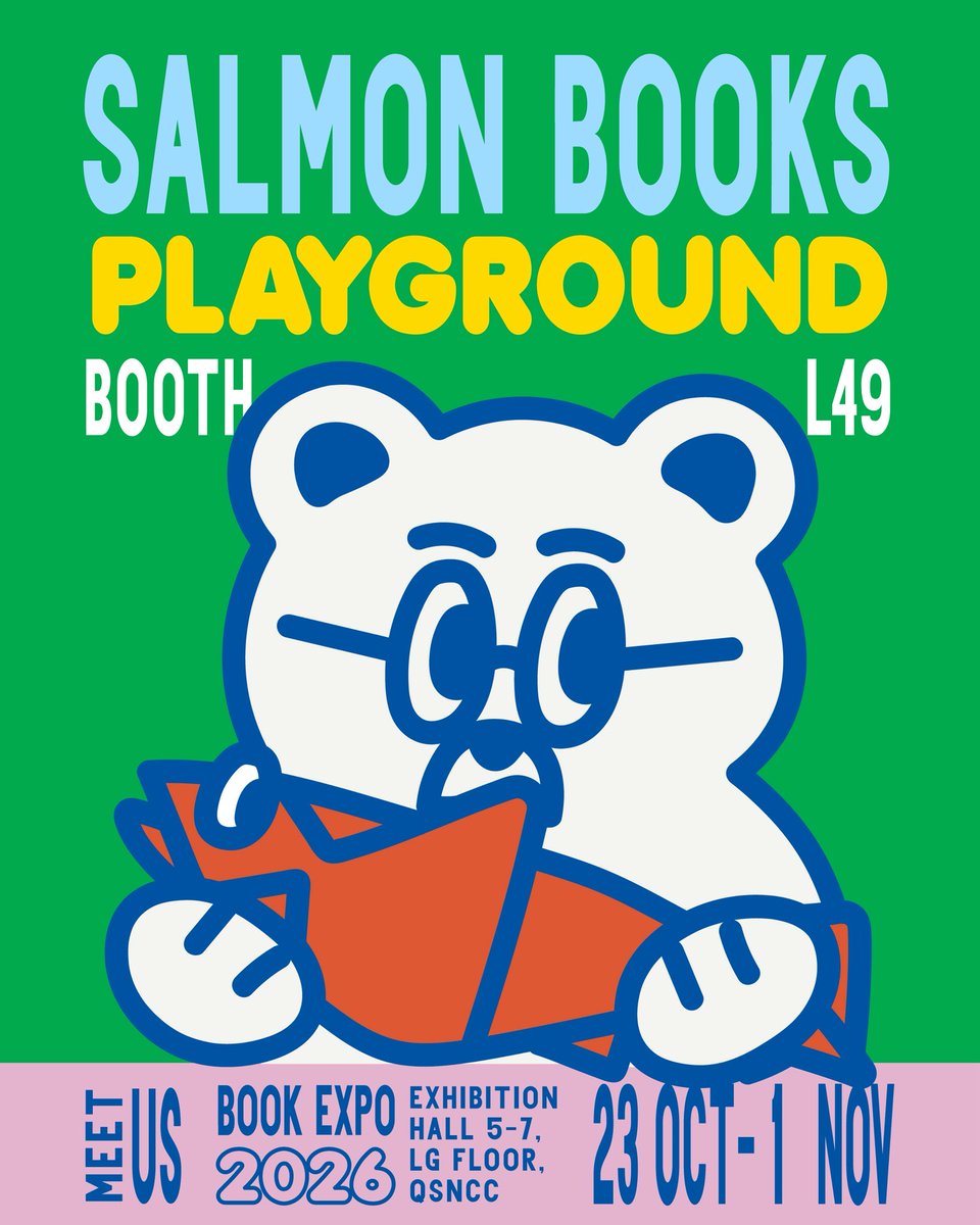 salmonsay's tweet photo. งานหนังสือรอบนี้ ขอชวนทุกคนมาเป็นคนจริงจังที่ติด(สนาม)แซลเล่นนิดหน่อยที่ ‘SALMON PLAYGROUND’ กัน

พื้นที่แห่งความแซลหนุกที่จะให้ทุกคนได้มาเอนจอยกับสารพัดหนังสือร้อยรสชาติ ล้านอารมณ์ ไม่ว่าจะเป็นบันทึกการเดินทาง บันทึกประสบการณ์ นวนิยายความสัมพันธ์ เกร็ดประวัติศาสตร์ บทความจริงจังแต่ย่อยง่าย และเรื่องเล่าอีกมากมายที่ตั้งใจคัดสรรมาอย่างดี พร้อมด้วยแก๊งหนังสือรอบก่อนๆ ที่วาไรตี้ไม่ต่างกัน รับรองว่าสนุกเหมือนได้เล่นสไลเดอร์ ตื่นเต้นเหมือนเล่นไม้กระดก สะอื้นหลังเล่นม้าหมุน ไปจนเหงาเหมือนตอนไม่มีใครแกว่งชิงช้าให้แน่นอน   

สนามแซลเล่นยังไม่หมดเท่านี้ เพราะยังมีโซนของฝากนักช้อปจาก SALMART ขนมาทั้ง Merchandise รุ่นเก่า รุ่นใหม่ เสื้อยืด สมุดโน้ต กระเป๋าผ้าและสารพัดของกุ๊กกิ๊ก ที่ซื้อไว้อุ่นใจ รวมถึงจังหวะหยุดพักหายใจหายคอชุบใจไปกับแก๊งขาประจำสนามอย่างนักเขียน-นักแปล ที่จะมาพบปะ พูดคุย (และให้คุณทวงงาน) กันในช่วงสุดสัปดาห์ด้วย 

มาทำทรงเป็นคนติดเล่นได้ที่ SALMON PLAYGROUND บูธ L49 ในงานมหกรรมหนังสือระดับชาติ ครั้งที่ 31 วันที่ 23 ตุลาคม-1 พฤศจิกายน 2569 เวลา 10:00-21:00 น. ฮอลล์ 5-7 ชั้น LG ศูนย์การประชุมแห่งชาติสิริกิติ์

ถึงจะอยู่ลึกสุดใจ แต่ก็เหมือนคนที่ใช่ เดี๋ยวยังไงนายก็หาเจอ 
แล้วเจอกันนนน 🛝👐🏻

#Salmonbooks #SalmonPlayground #งานหนังสือ #BookExpo2026 #มหกรรมหนังสือระดับชาติครั้งที่31 @LoupeEditions
