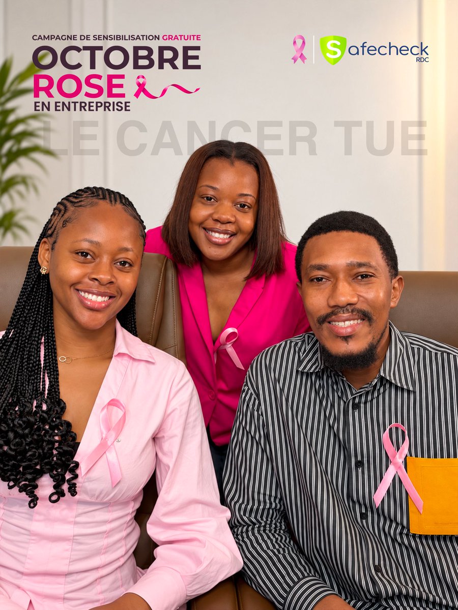 SafecheckR's tweet photo. Un changement inhabituel ou une inquiétude mérite un avis médical.
Tout au long d’Octobre Rose , faisons circuler une information claire et soutenons celles qui entreprennent une démarche de santé. 🎀
#octobrerose #safecheckrdc https://t.co/LkKWOfpScJ