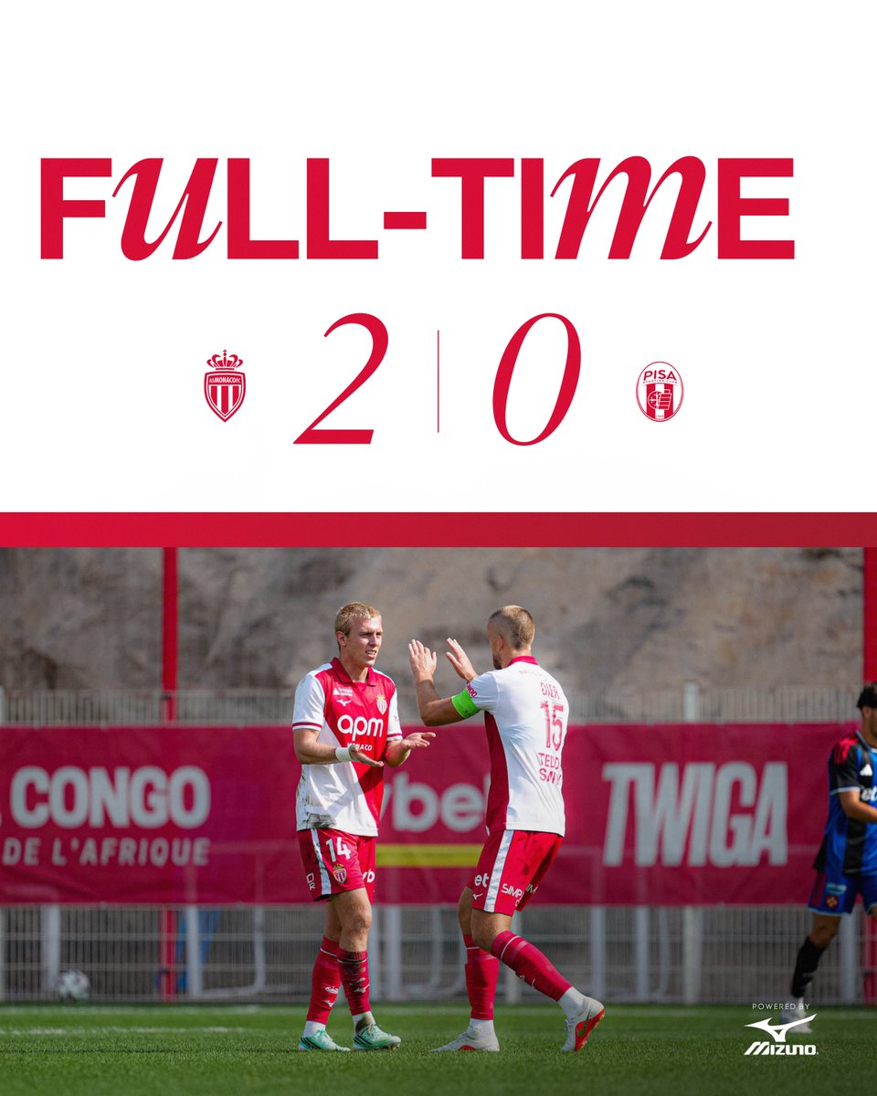 AS_Monaco's tweet photo. 🏁 C’est terminé ! 

👊 Un bon test pour l’AS Monaco pendant la trêve, qui s'impose en amical face au Pisa SC ! https://t.co/FPxAw1oHjn