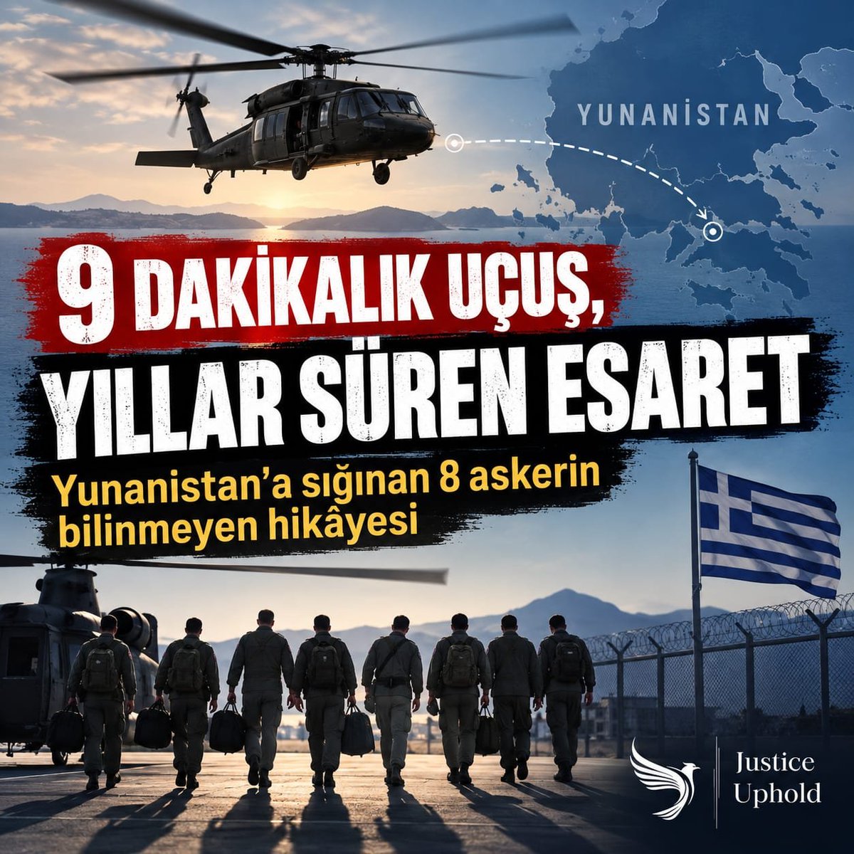 justiceupholdch's tweet photo. 9 DAKİKALIK UÇUŞ, YILLAR SÜREN ESARET… 🚁
15 Temmuz 2016’nın ardından Türkiye’den askeri helikopterle Yunanistan’a geçen 8 asker, Dedeağaç’a iniş yaptıktan sonra iltica talebinde bulundu.
Türkiye askerlerin iadesini talep ederken, Yunanistan Yüksek Mahkemesi 2017’de iade taleplerini reddetti. Mahkeme, askerlerin Türkiye’ye gönderilmeleri halinde adil yargılanma ve insan hakları bakımından risklerle karşılaşabileceklerini gerekçe gösterdi.
8 askerin hikâyesi yalnızca 9 dakikalık bir helikopter uçuşundan ibaret değildi. İltica süreci, gözaltılar, yargı kararları ve yoğun güvenlik önlemleri altında geçen yıllar hayatlarının bir parçası oldu.
Peki o gece helikopterde neler yaşandı?
Neden Yunanistan’a gittiler?
İade süreci nasıl sonuçlandı?
Ve sonrasında hayatları nasıl değişti?
📌 Yunanistan’a sığınan 8 askerin yıllara yayılan hikâyesi…
⚖️ Justice Uphold
#15Temmuz #Yunanistan #İltica #8Asker #KHK #İnsanHakları #AİHM #AdilYargılanma #Hukuk #Adalet #JusticeUphold #Türkiye #Dedeağaç 

https://t.co/oHeXUZPrBH