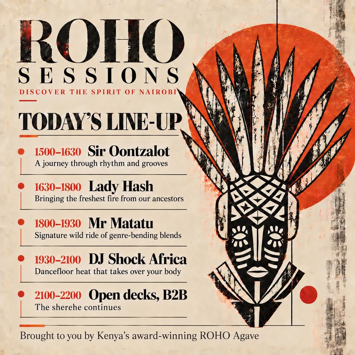 RaizedByOontz's tweet photo. Hey folks, if you're looking for a different kind of dance party, come through - our agave spirit brand, ROHO, is hosting its first musical sessions in a small spot tucked away in Kenyatta Market later today. Karibu. https://t.co/uMkhHehB42