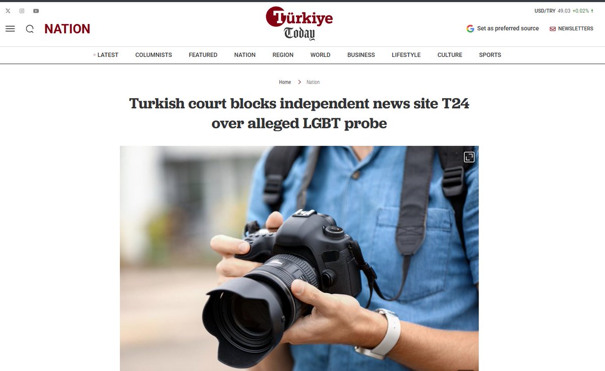 ElifKayais's tweet photo. "Ailem Güvende" bahanesiyle T24'e getirilen erişim engeli, Türkiye'deki basın özgürlüğüne darbedir. Bağımsız gazeteciliği sansürlemek aileleri korumaz; gerçeği ve hesap verebilirliği susturur. 🇹🇷📉 #BasınÖzgürlüğü #T24 #Türkiye https://t.co/oauUYpusIe