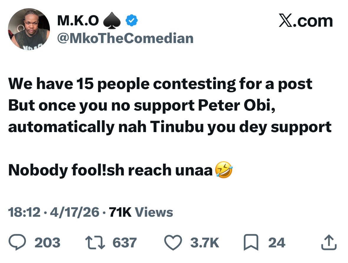 5starbarber_1's tweet photo. Awwnn awwn😊
Olowo Ibadan

No worry, APC gig wey buy you LEXUS go surely buy you GLE for 2027 https://t.co/6xmM0BxjwM