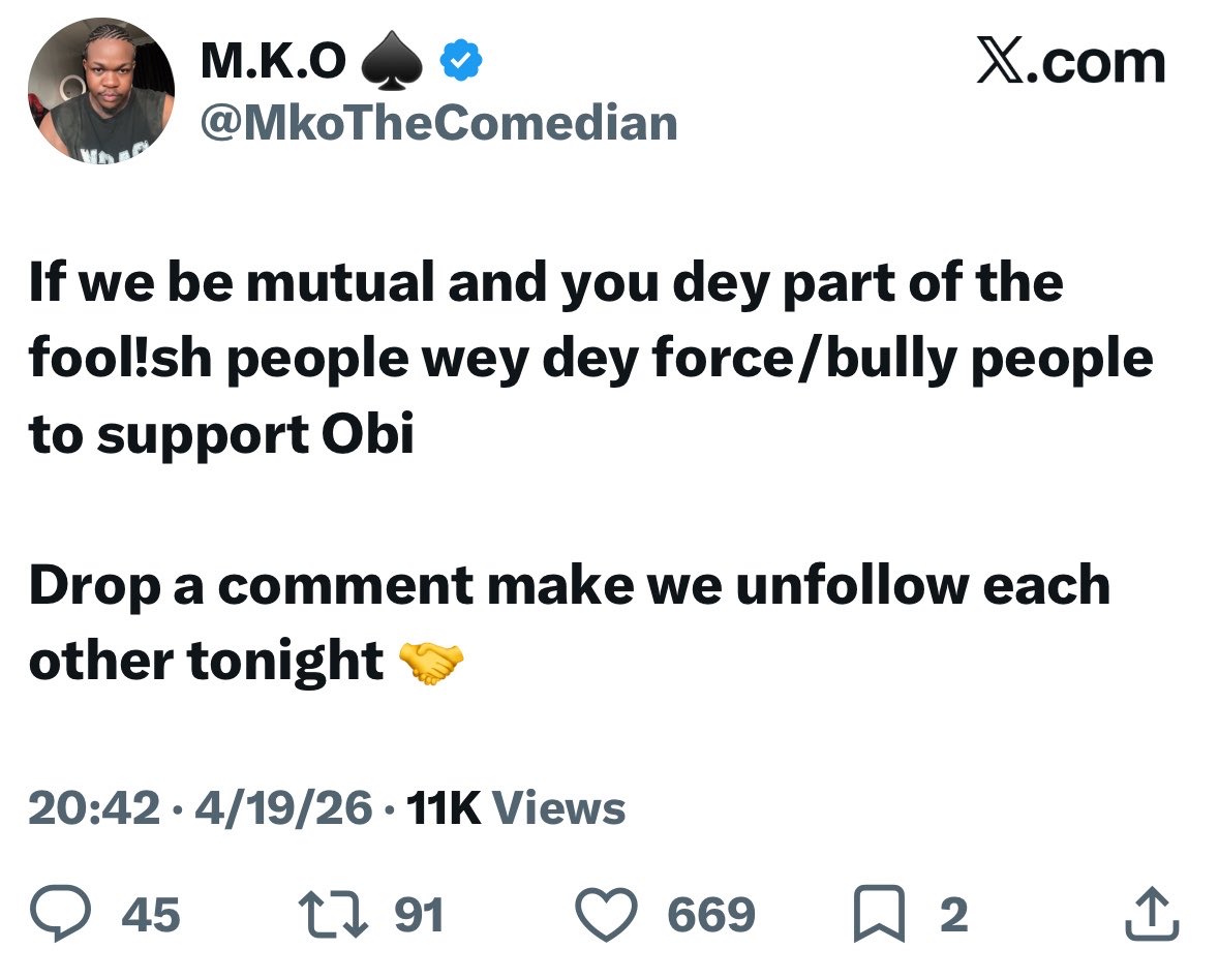5starbarber_1's tweet photo. Awwnn awwn😊
Olowo Ibadan

No worry, APC gig wey buy you LEXUS go surely buy you GLE for 2027 https://t.co/6xmM0BxjwM