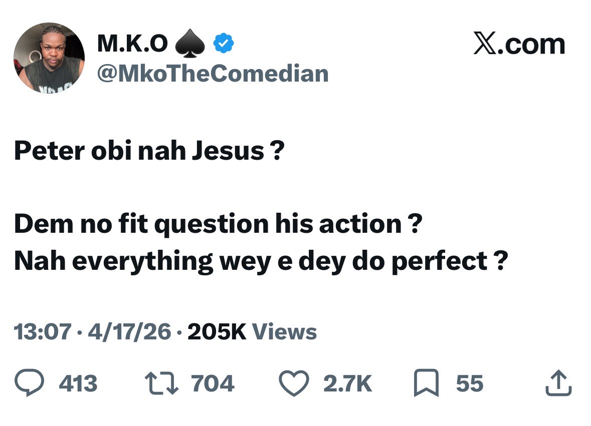 5starbarber_1's tweet photo. Awwnn awwn😊
Olowo Ibadan

No worry, APC gig wey buy you LEXUS go surely buy you GLE for 2027 https://t.co/6xmM0BxjwM