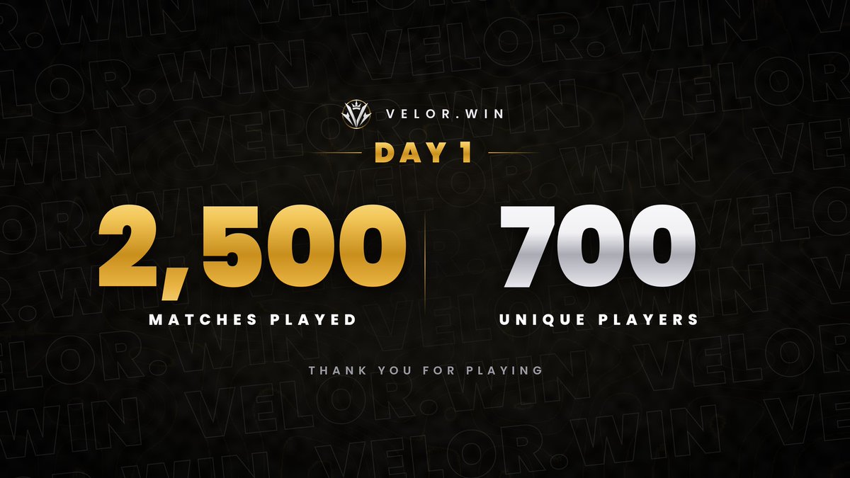 VelorWin's tweet photo. Day 1 of https://t.co/rqM0dwU8a3 🏆

⚔️ 2,500 matches played
👥 700 unique players

 Free to enter - Cash Rewarded per match! 💸

Play now 👇 
https://t.co/rqM0dwU8a3 - https://t.co/LBOlztJZcI https://t.co/d6zNmRnWXH