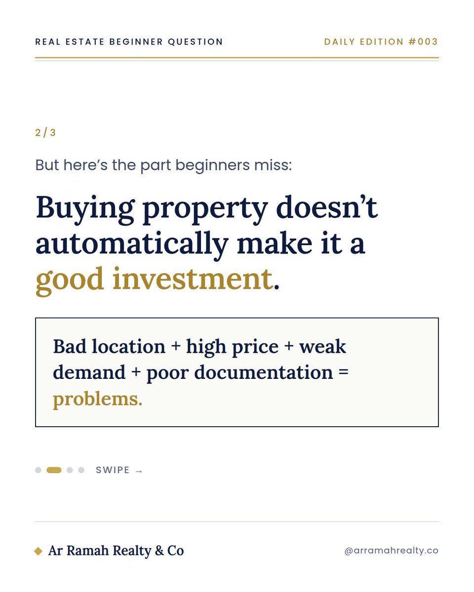 arramahrealty's tweet photo. Is real estate really a good investment?

It can be—but buying property doesn’t automatically make it one.

Location, price, demand, documentation and income potential all matter.

Don’t confuse “I bought property” with “I made a good investment.”

#RealEstateNigeria #realestate https://t.co/g8fReONBOB