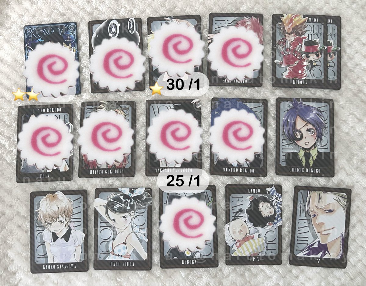 narutomakinya's tweet photo. 𓈒 การ์ด REBORN! THE 100 DILEMMAS
แถวหนึ่ง ใบติดอม 1 ใบ ⭐️
⤷ อม แถวสองหรือสาม (รับแยกได้)

 𓈒 เข็มกลัด รีบอร์น 57 mm
⤷ ค่าส่ง 30 / 40 พื้นที่ห่างไกล +20

สนใจ สอบถาม - dm
#ตลาดนัดreborn #ตลาดนัดkhr #ตลาดนัดรีบอร์น #ตลาดนัดมาเฟีย https://t.co/bf8ZwtENx5