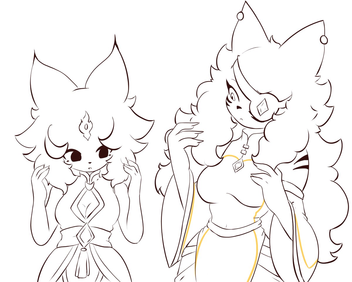Twinklepawart's tweet photo. Just my character and @DeepSeaMagma with their hairstyles swapped, I thought they were really cute 𐔌՞ ܸ.ˬ.ܸ՞𐦯 https://t.co/BmkwBTLUPy