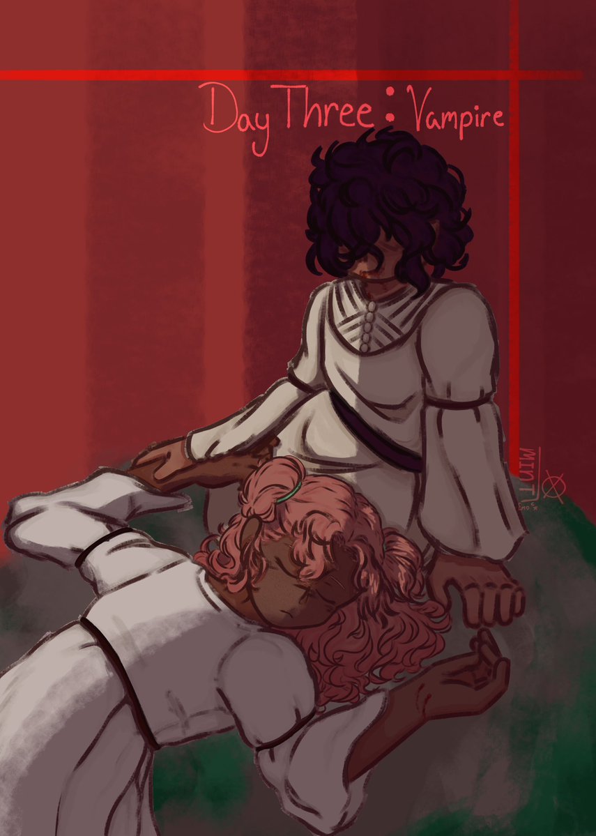 ProjectEmo's tweet photo. Day Three of #Agottober2026: Vampire! ft. Tetia!

“Being immortal at such a young age must be rough.. Let me join you so you won’t be alone!”

#Agott #witchhatatelier #wha #Δ帽子 #Tetia https://t.co/aYoKa9FPK4