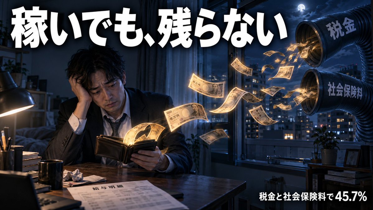 crypto_trader_z's tweet photo. いくら稼いでも、お金が残らない
これが今の日本のリアル

国全体で稼いだお金の45.7%が
税金と社会保険料で抜かれてる
財務省の今年度の見通し

これから差がつくのは「いくら稼いでるか」より
「稼いだお金を何で持ってるか」だと思ってる

俺はBTCで持つ。入る場所は毎回、先に出す https://t.co/UjOHlACpIq