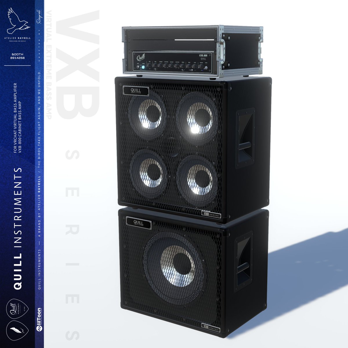 Rayrell_me's tweet photo. 【お知らせ】
Atelier Rayrell  新作
Bass Amp VXB-800 【VRChat想定】

発売開始しました🎸
BOOTH：https://t.co/rdyd7JLjGv

いつもながらのこだわりと、
いろんな新しいこと詰め込みました！

どうぞよろしくお願いします✨

#Atelier_Rayrell
#VRChat
#booth_pm https://t.co/yvfVS5ZdlM