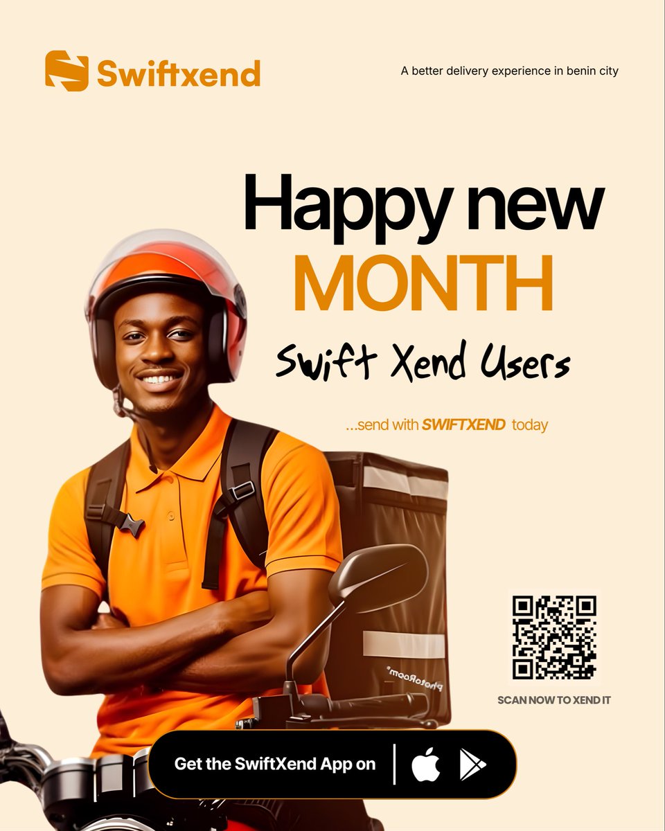 swiftxend's tweet photo. Your go to logistics App in Benin City 🧡🏍️📦 https://t.co/JT1bjUemRc