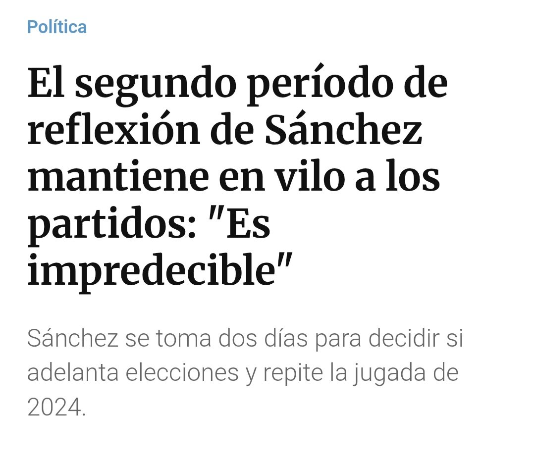 ElenaRamallo3's tweet photo. ¿Hacemos una apuesta?

¿Convoca elecciones o no?

Yo apuesto a que no las convoca.
Y sería la primera vez que me gustaría perder una apuesta.

¿Vosotros qué apostáis? https://t.co/5fPPtsCYRH
